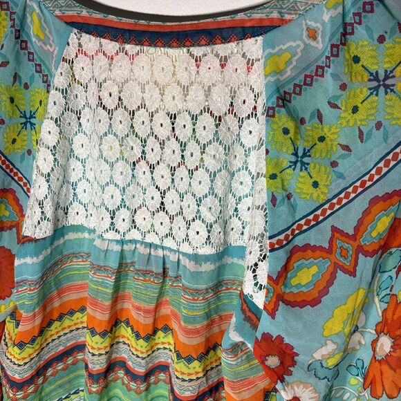 Anthropologie Fig and Flower Semi Sheer Floral Aztec Lace Blouse 1X Blouse/top - Picture 10 of 13